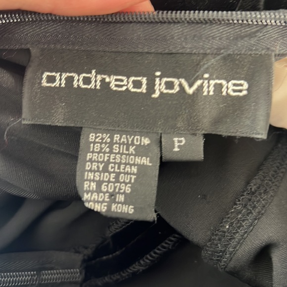 Vtg 90’s Andrea Jovine Black Velvet Victorian Goth Split Long Tunic Button Top S - Picture 9 of 9